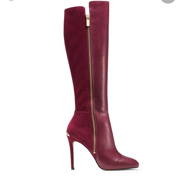 michael kors burgundy knee high boots